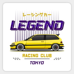 Midnight Racer Yellow Kanjo EF JDM Sticker